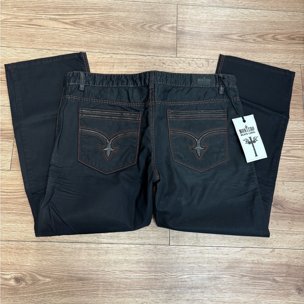 Black Montero straight leg jeans with pockets design size:42/30